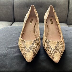 Louise et Cie Tan Snake Print Heels - Size 11